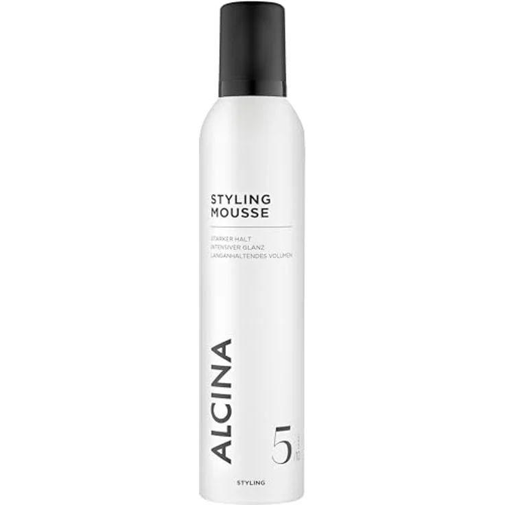 ALCINA Styling Mousse Aerosol, 300 ml, Schaumfestiger mit starkem, flexiblem Halt, mehr Volumen und Glanz, für alle Haarlängen und Föhntechniken, mit Panthenol – Bild 1
