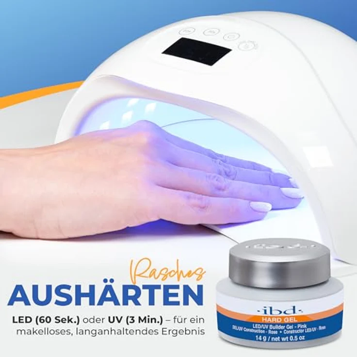 IBD Hard Gel – LED/UV Builder Gel Pink, 14 g – Ohne Formaldehyd & Toluol – Schnelle Aushärtung in 60 Sekunden – Nagelaufbau für Zuhause – Bild 4