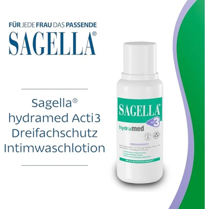 SAGELLA Sagella hydramed Intimwaschlotion, 100 ml Lotion für tägliche Pflege und Schutz des Intimbereichs bei erhöhtem Infektionsrisiko – Bild 2