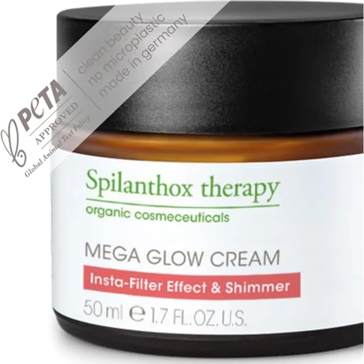 Spilanthox therapy Mega Glow Cream 3in1 Gesichtscreme, sofortige Mimikglättung, Pflege & Shimmer, Anti-Aging mit Spilanthol & Hyaluronsäure, Naturkosmetik, 50ml – Bild 4
