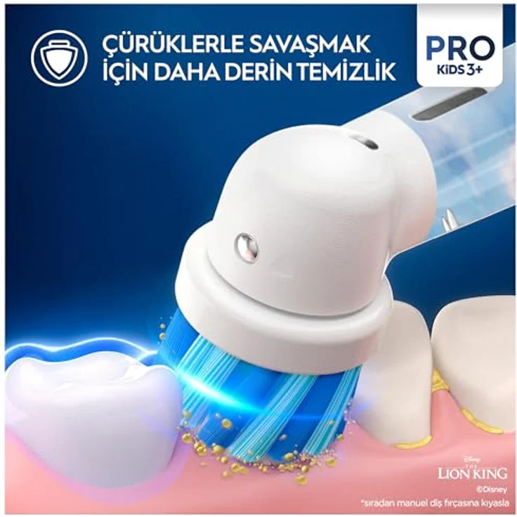 Braun Oral-B Pro Kinder König der Löwen, elektrische Zahnbürste mit rotierendem Bürstenkopf, Sensitiv-Modus und Timer für Kinder – Bild 5