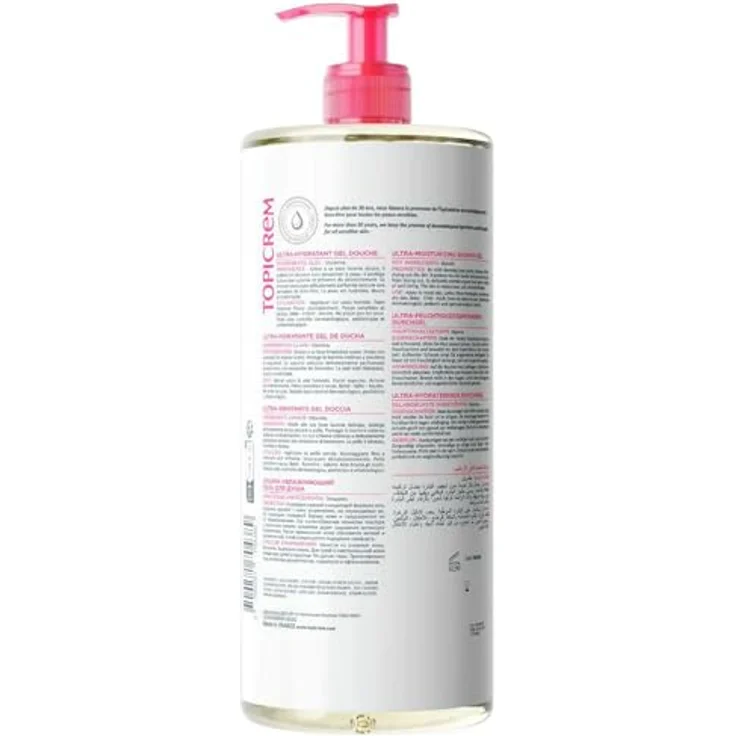 Topicrem Gel Body Care Ultra-Hydratant Gentle Cleansing Gel 500 ml mit feuchtigkeitsspendender Wirkung für trockene Haut – Bild 3