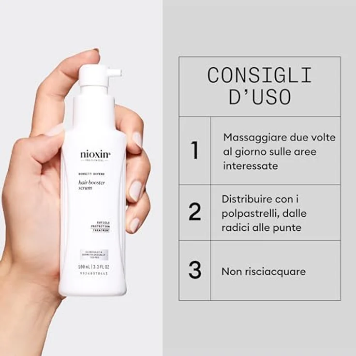 NIOXIN Hair Booster Serum – Schutzbehandlung ohne Ausspülen für Haar mit fortschrittlicher Ausdünnung – mit Pfefferminzöl (100 ml) – Bild 5