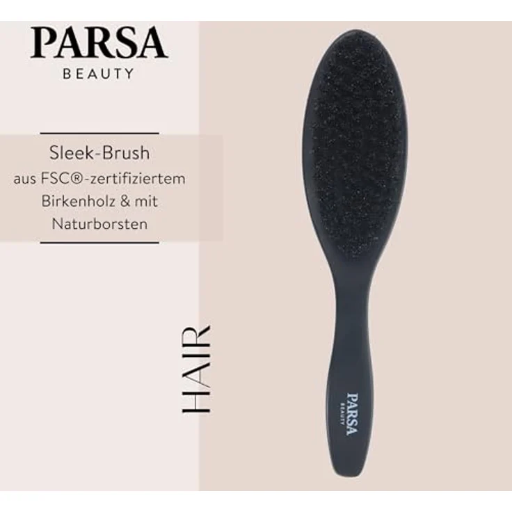 PARSA Beauty Sleek Brush Breit, Haarbürste mit Mischborsten aus FSC-zertifiziertem Birkenholz für extra glatten Sleek-Look – Bild 2