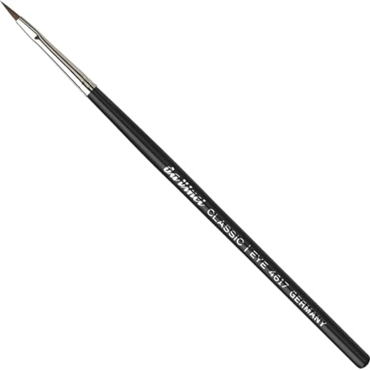 Da Vinci Eyelinerpinsel, gerade und wellige Kunstfasern für präzise Linien, schwarz-glänzender Griff, Damen – Bild 1