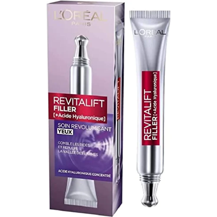 L'Oréal Paris Revitalift Filler Gesichtscreme Kontur Augen, Anti-Falten Rivolumisierend mit Hyaluronsäure Konzentrat 15 ml – Bild 1