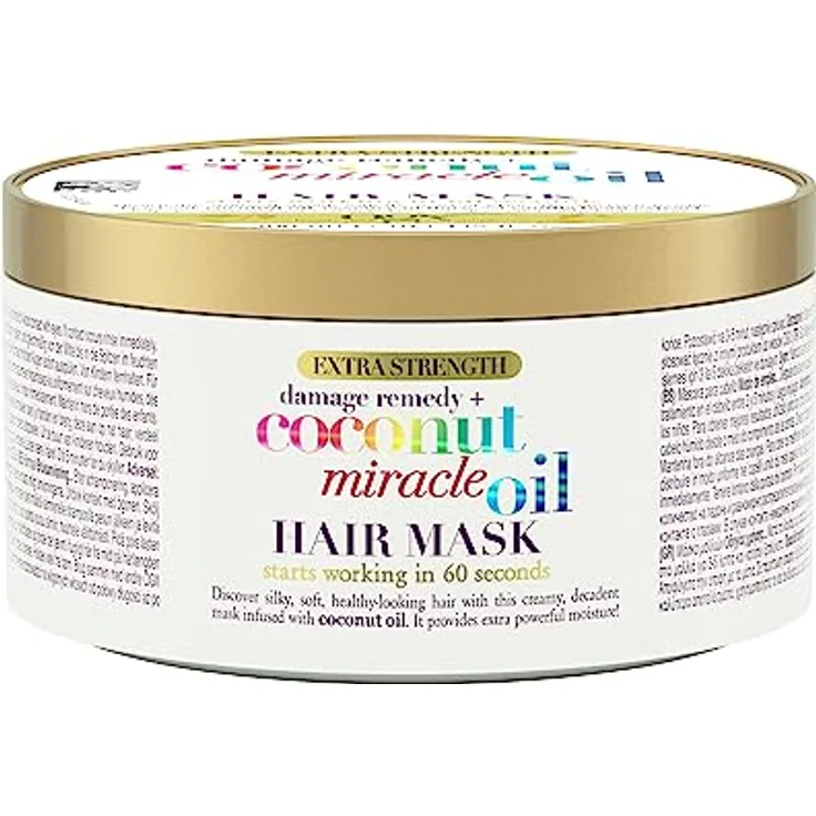 OGX Extra Strength Coconut Miracle Oil Hair Mask (300 g) feuchtigkeitsspendende Haarmaske für trockenes Haar mit Kokosöl, pflegende Anti Frizz Haarkur
