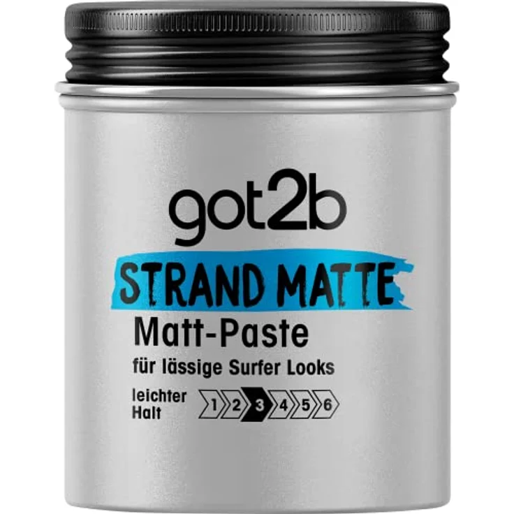 got2b Strand Matte Matt-Paste (100 ml), Styling Paste für matte Surfer Looks, zum Strubbeln, Texturieren oder Zähmen ohne Verkleben, mittlerer Halt – Bild 2