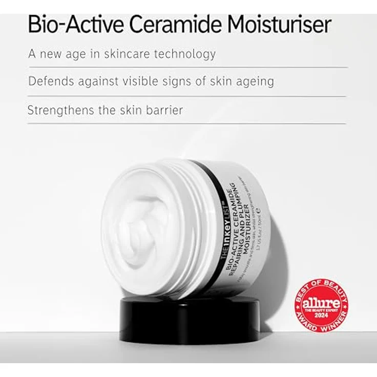 The INKEY List Bio-Active Ceramide Repairing and Plumping Moisturizer, Gesichtscreme zur Reduzierung von Falten und feinen Linien, 50 ml – Bild 2