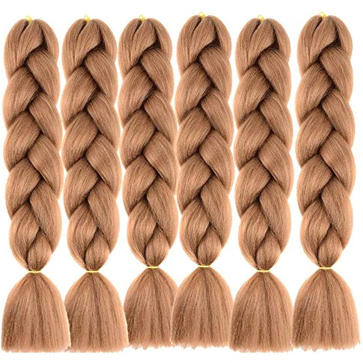 Shangxiu Jumbo Braiding Hair, Kunsthaar Extensions, 24" (60cm), braun, weich und langlebig, 600g, ideal für DIY Frisuren – Bild 4
