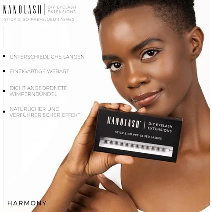 Nanolash Pre-Glued Wimpernbüschel - Selbstklebende Büschelwimpern für DIY Wimpern Extensions, 36 Stück, professionelle Haltbarkeit, unsichtbare Ansatzstellen, in verschiedenen Längen und Stilen – Bild 5