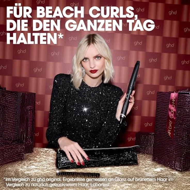 ghd Chronos Curve Conical Wand, Lockenstab Geschenkset mit Detangling Comb, Hitzeschutz-Tasche und Styling-Handschuh – Bild 3