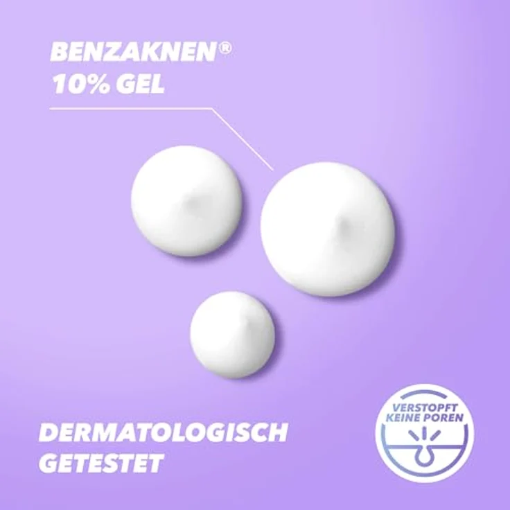 Benzaknen BENZAKNEN 10% Gel, 15g, Mittel gegen Pickel und Mitesser bei schwerer Akne, Befreit Poren und reduziert Talg & Entzündungen, Mit BPO (Benzoylperoxid), Dermatologisch getestet – Bild 4
