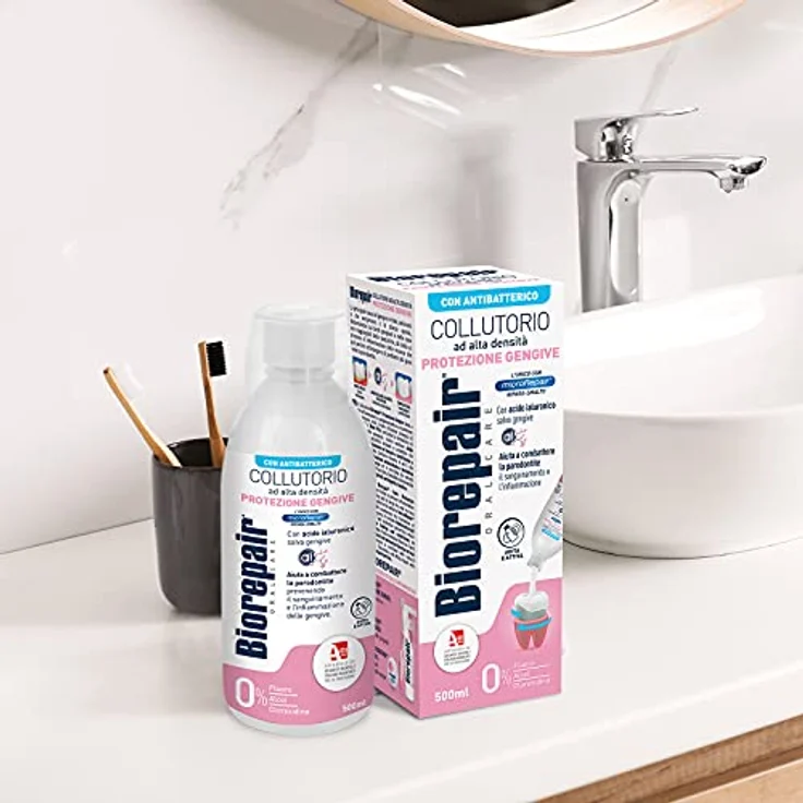 Biorepair Gum Protection Mouthwash, Mundspülung zur Zahn- und Zahnfleischpflege, 500 ml, bekämpft Zahnbelag und Bakterien – Bild 4