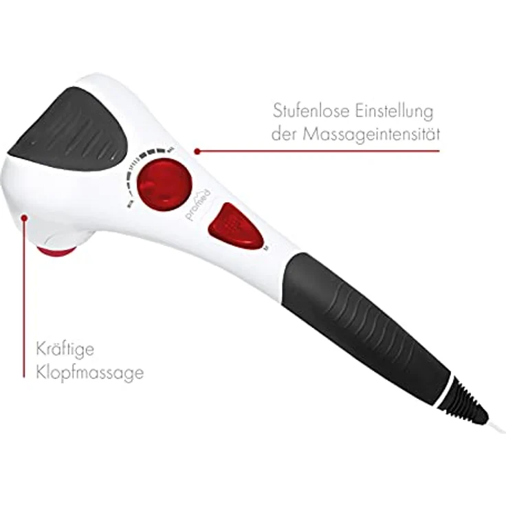 Promed Itm Pro Handmassagegerät, Vibration & Klopf Massage, Klopfmassagegerät mit Rotlicht & Wärmefunktion, verschiedene Massageköpfe für Akupressur- und Punktmassage, Tragbares Massagegerät – Bild 3