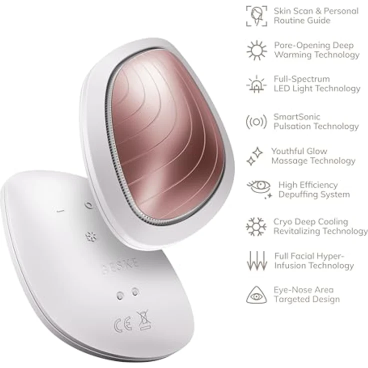 Geske Soniczny Massagegerät Cool & Warm 9in1 mit App, Gesichtsmaske in Starlight, 1 ml – Bild 4