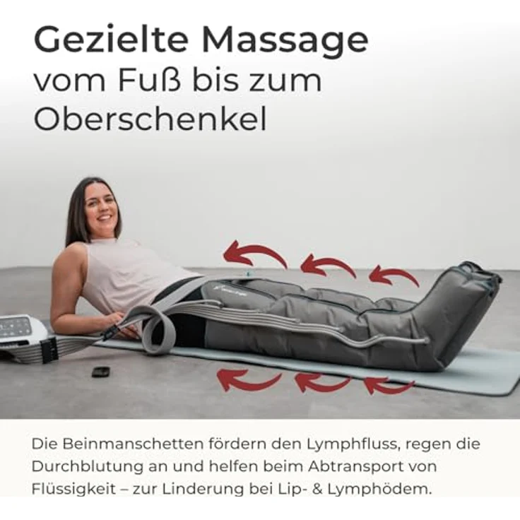 Venen Engel 6 Premium Beinmassagegerät, 6 Luftkammern mit 6 Programmen, medizinisch zertifiziert für Gleitwellenmassage an den Beinen – Bild 3