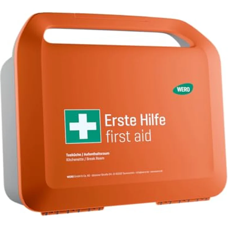 WERO Erste-Hilfe-Koffer Smart Case groß DIN 13157 - kompakt, robust, staub- & spritzwassergeschützt, mit Farbleitsystem und Wandhalterung – Bild 3