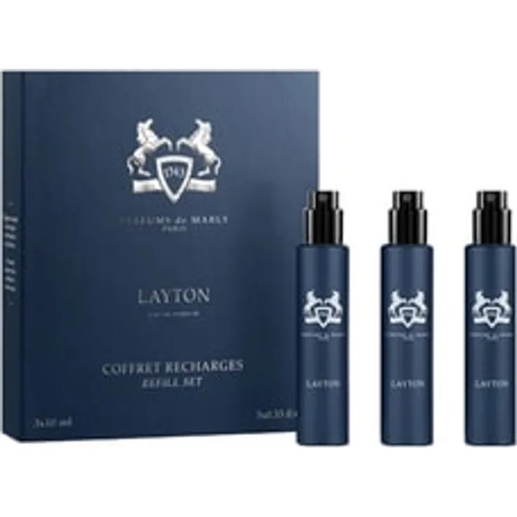 Parfums de Marly Layton Refill Set, Unisex Duftset mit 3 Nachfüllflakons à 10 ml, eleganter Duft aus Apfel, Lavendel und Patchouli