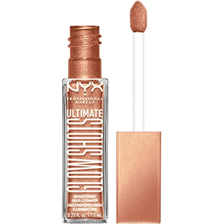 NYX Professional Makeup Ultimate Glow Shots Lidschatten, flüssig-cremige Textur mit Vitamin C, Papaya und Koffein, Farbe: Twisted Tangerine, 7,5 ml – Bild 1