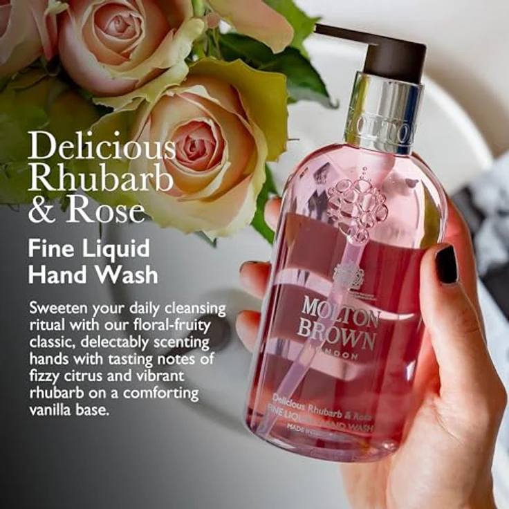 Molton Brown Delicious Rhubarb and Rose Fine Liquid Hand Wash 300 ml für Alle Hauttypen geeignet – Bild 3