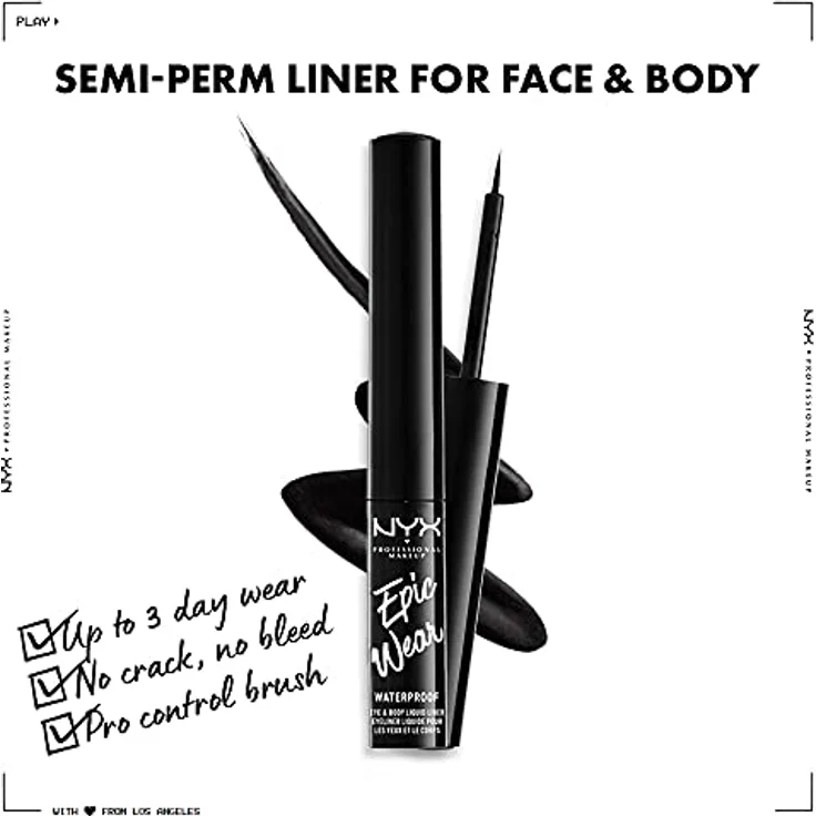 NYX Epic WEAR waterproof liquid liner #black 3,5 ml  – Bild 3