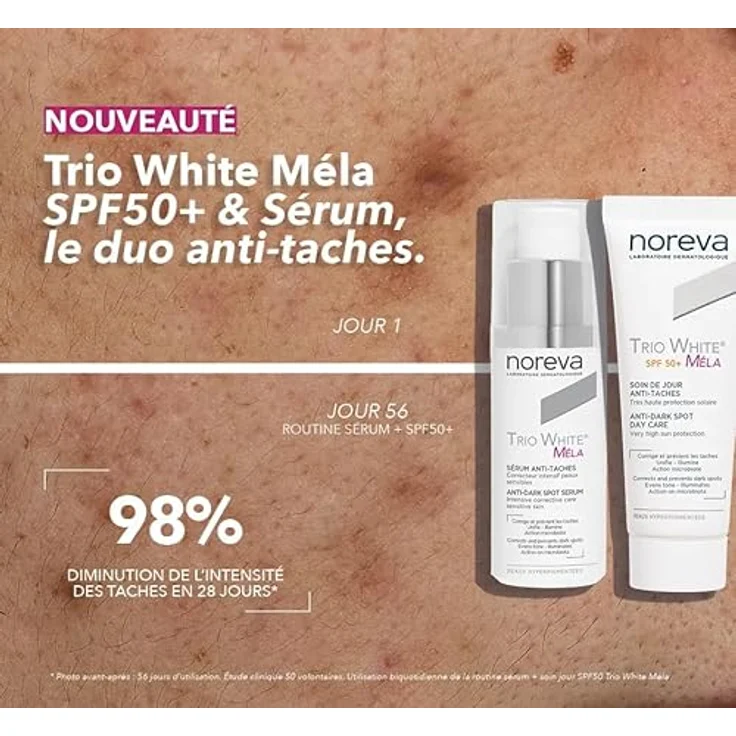 Noreva Trio White XP Soin Anti Taches SPF50+ 40ml, Sonnencreme für hyperpigmentierte Haut – Bild 5