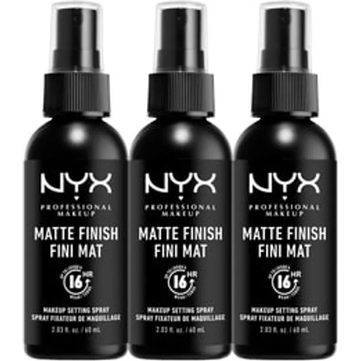 NYX Professional Makeup Make Up Setting Spray Matte Finish 3er Set, 3 x 60 ml Fixing Spray für langanhaltende mattierte Ergebnisse