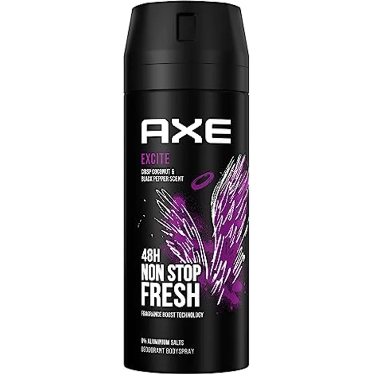 Axe Bodyspray Excite Deo ohne Aluminium sorgt 48 Stunden lang für effektiven Schutz vor Körpergeruch 150 ml 3 Stück – Bild 2