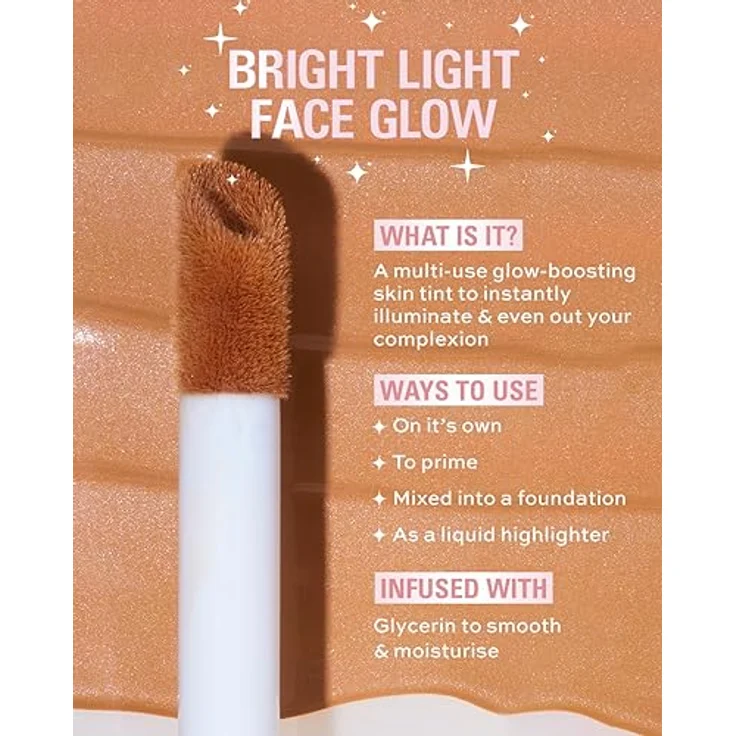 Makeup Revolution Bright Light Face Glow, aufhellendes Tönungsfluid, Farbton Illuminate Medium, 23 ml, veganer Highlighter für einen einheitlichen Teint – Bild 4