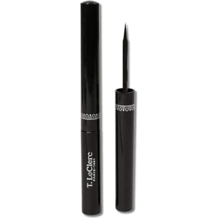 T.LeClerc Flüssiger Eyeliner, aktiv zur Stimulation des Wimpernwachstums, präzise Anwendung, intensive Farbe, vegan, für empfindliche Augen (Schwarz, 1,7 ml) – Bild 1