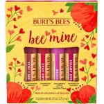 Burt's Bees Bee Mine Lip Balm 4-Pack, 4 x 4,25 g, fruchtige Geschmacksrichtungen: Wassermelone, Drachenfrucht-Zitrone, Erdbeere, Granatapfel, 100 % natürliche Inhaltsstoffe