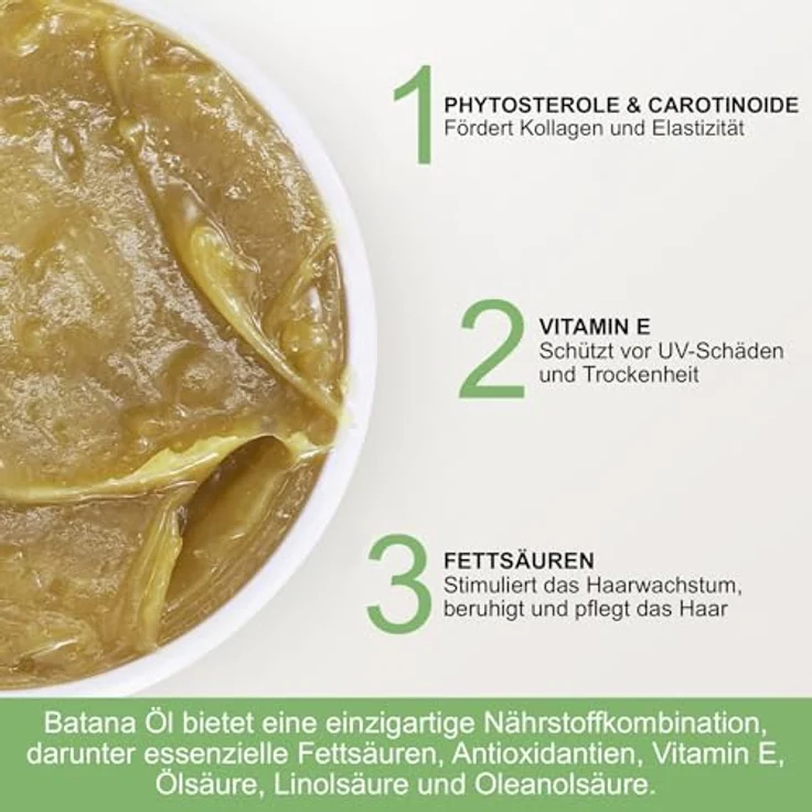 P-Beauty Bio Batana Öl 120g, für Haarwachstum & Haarpflege, feuchtigkeitsspendend für Haare, Haut & Nägel, stärkt Haarfollikel, repariert Spliss, Anti-Frizz, glänzendes & geschmeidiges Haar – Bild 3