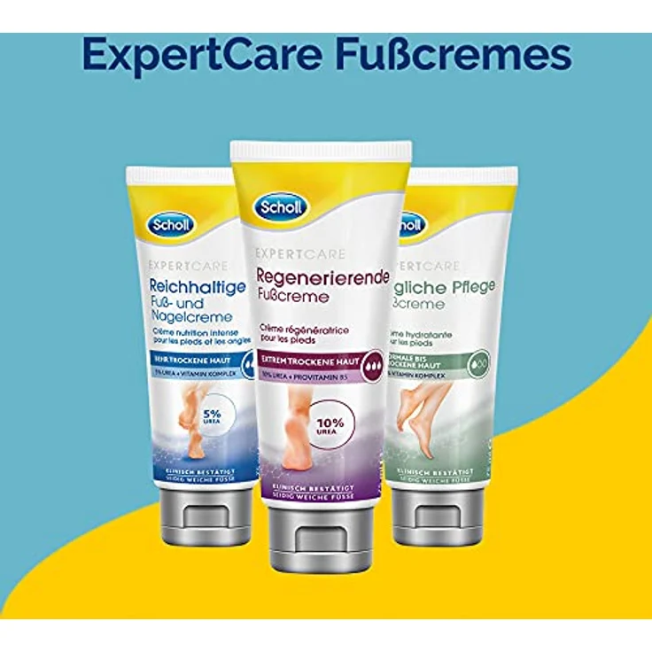 Scholl Expertcare Intensiv regenerierende Fußcreme mit 10% Urea - für sehr trockene und rissige Haut - mit Urea und Provitamin B5 - Hautverträglichkeit dermatologisch getestet - 75 ml – Bild 5