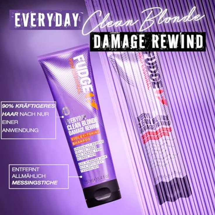 Fudge Haarpflege Fudge Haarpflege Everyday Clean Blonde Damage Rewind Violet-Toning Shampoo Haarshampoo 250.0 ml – Bild 4