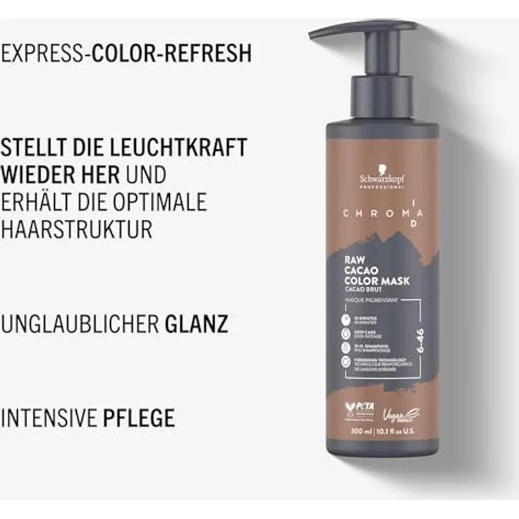 Schwarzkopf Professional CHROMA ID Bonding Color Mask  Semi Permanentes Farbsystem Farbmaske Pflegende Tönung Raw Cacao 250 ml – Bild 3