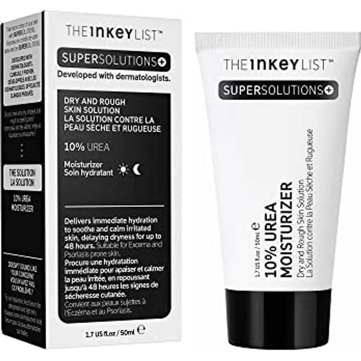 The INKEY List 10% Urea Moisturizer 50 ml, Gesichtscreme für trockene und raue Haut, mit 10% Urea, 1% kolloidaler Hafer, blau – Bild 2
