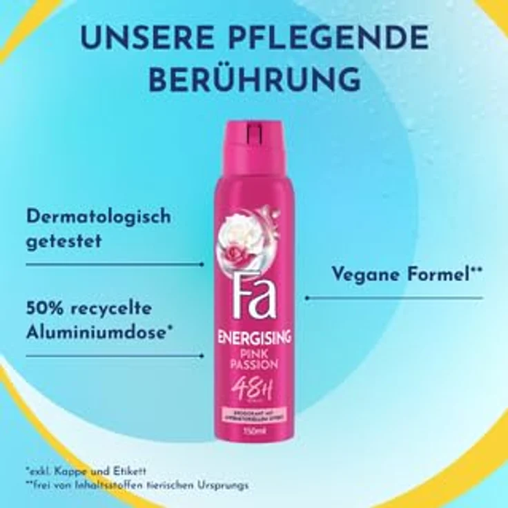 Fa Deospray Pink Passion, 150 ml, 6er Pack, 48h Deo-Schutz, dermatologisch getestet, ohne Aluminiumsalze – Bild 3