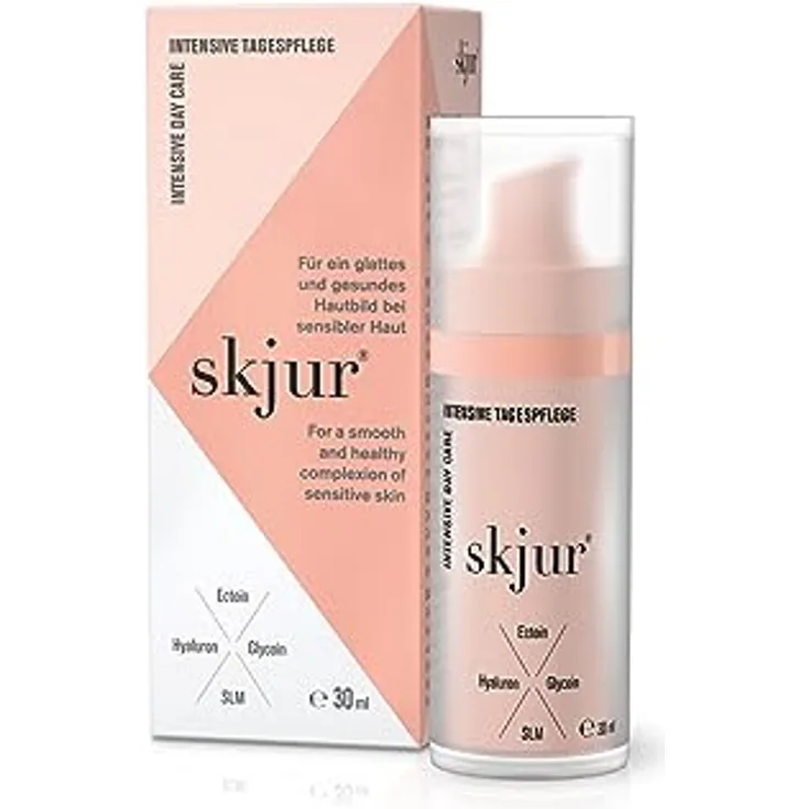 SKJUR intensive Tagespflege mit Ectoin, Glycoin, Hyaluron und SLM, vegane skincare (30ml)