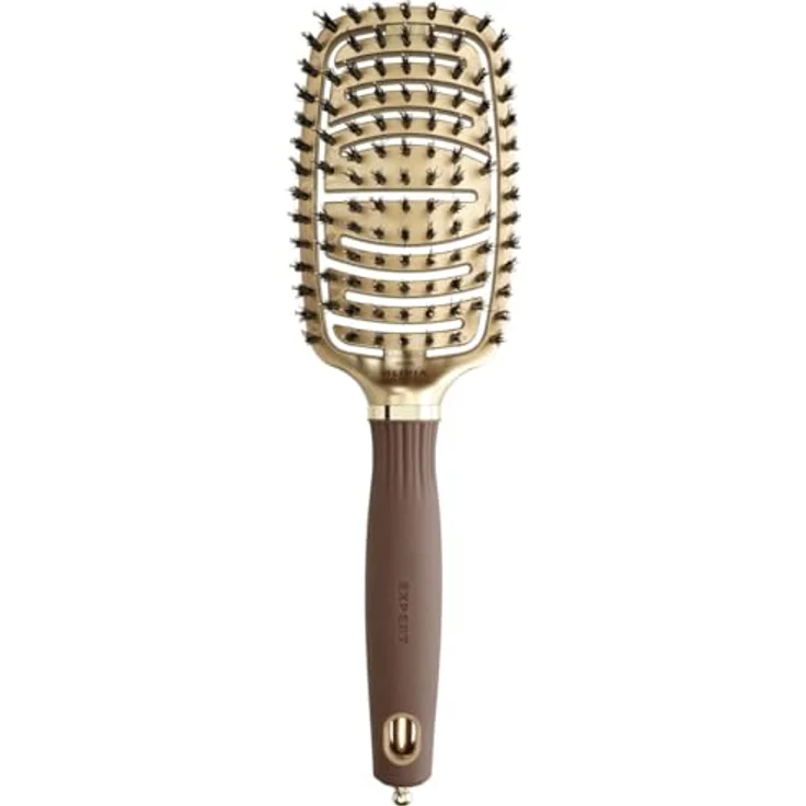 Olivia Garden Expert Care Flex Boar&Nylon Bristles Gold&Brown - Haarbürste mit flexiblen Borsten – Bild 1