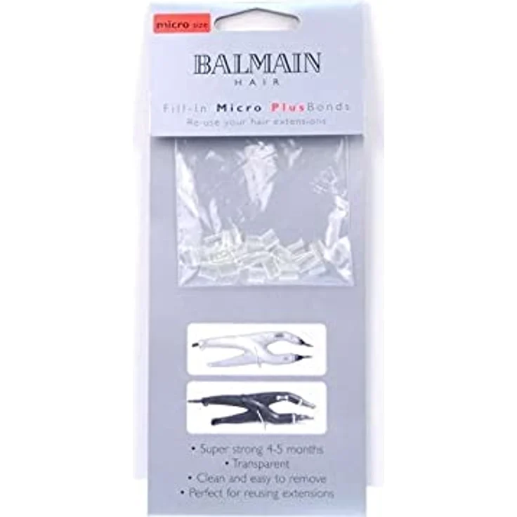Balmain Fill-In Micro Plusbonds, 24 Stück, transparente Mikrokeratinbindungen für Haarverlängerungen – Bild 1