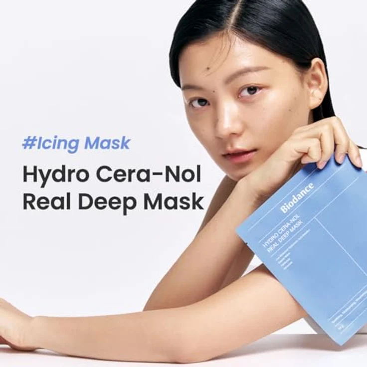 BIODANCE Hydro Cera-nol Real Deep Maske, Overnight Hydrogel Maske, beruhigend, feuchtigkeitsspendend, nahrhaft, 34g x 4 St. – Bild 2
