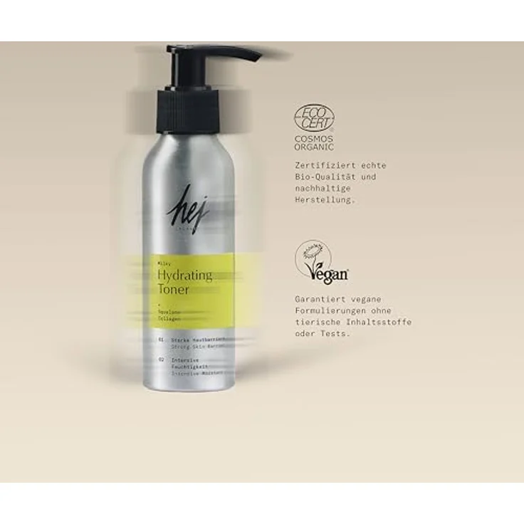 Hej Organic Gesichtswasser Milky Hydrating Toner, 100 ml mit NAD+Booster & ProRenew Complex für reifere Haut, langanhaltende Hydration – Bild 7