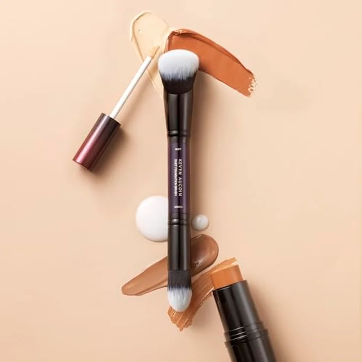 Kevyn Aucoin Women's The Duet Foundation-Pinsel, 1 Stück - Doppelendiges Design, präzise Grundierung und schonendes Verblenden, softes Kunsthaar – Bild 3