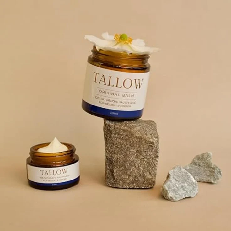 Tallow Original Balm PUR, 100% Bio Rindertalg Creme für Hautpflege von grasgefütterten Rindern vom Bodensee, 30ml natürliche Feuchtigkeitscreme – Bild 1