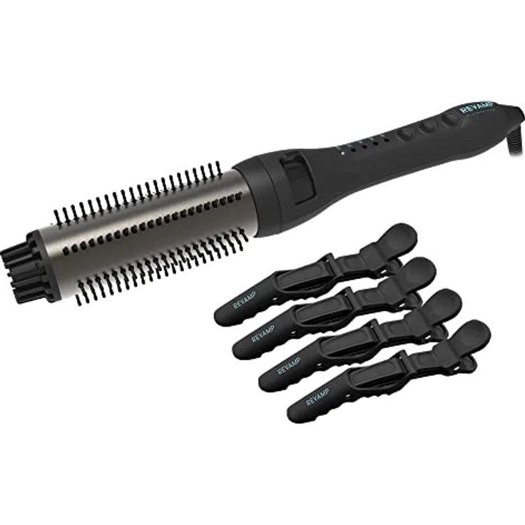 Revamp Progloss Perfect Finish Lockenstab & Wellenbürste + 4 Professionelle Haarklammern - Für Locken, Wellen und Volumen - Mit Progloss Ölen aus Keratin, Kokosnuss & Argan angereichert – Bild 1