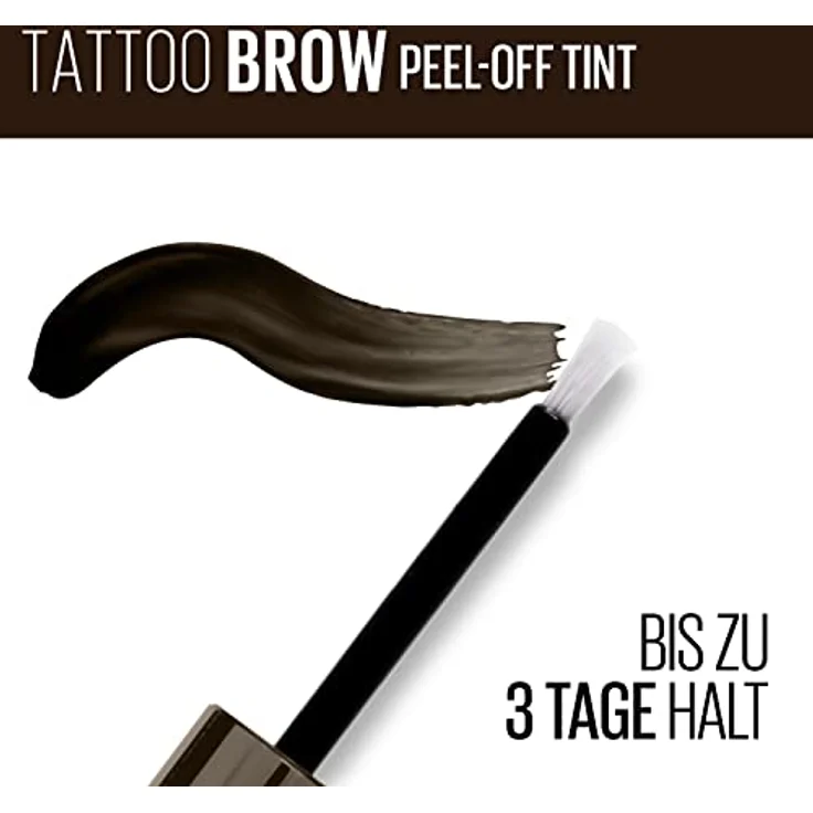Maybelline New York Augenbrauenfarbe im Doppelpack, Tattoo Brow Gel Tint, Mit Peel-off-Formel, Nr. 3 Dark Brown, 2 x 5 ml – Bild 5
