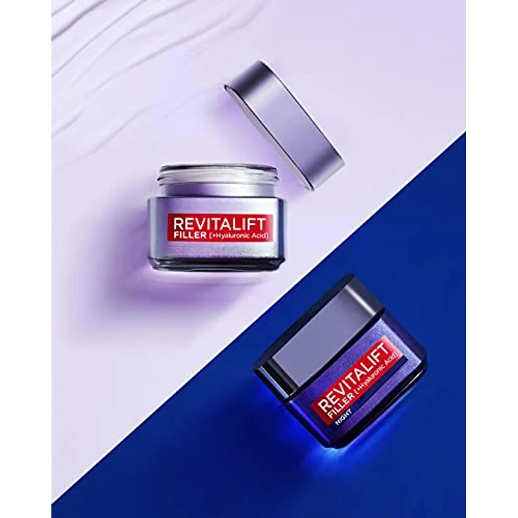L'Oréal Paris Revitalift Filler Gesichtspflege Set, Anti-Aging Hyaluron Tagespflege und Nachtpflege gegen Falten, mit Micro-Filler Hyaluronsäure, 2 x 50 ml – Bild 2
