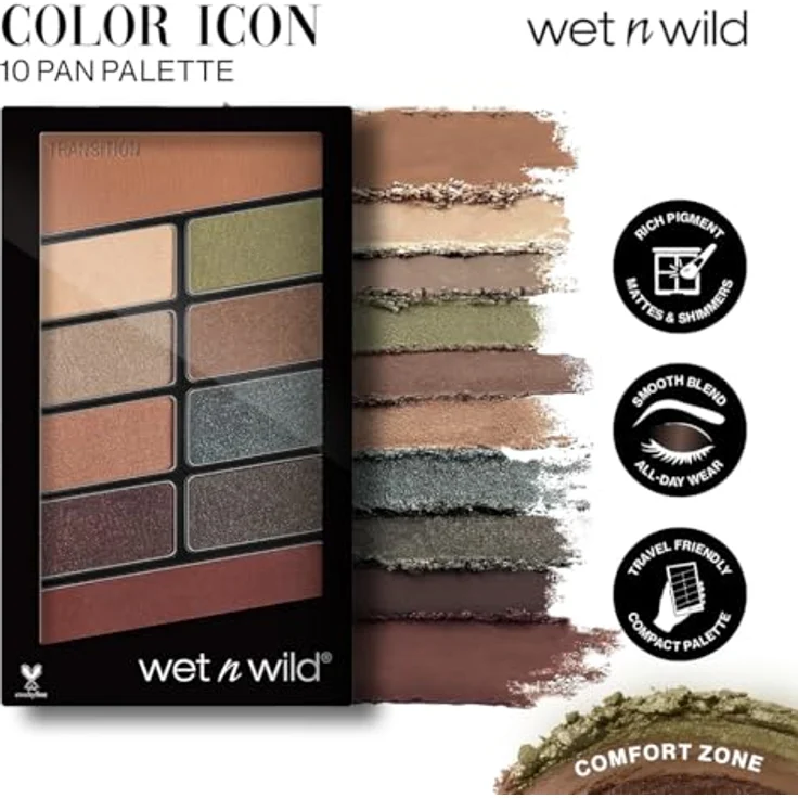 Wet 'N' Wild Augen Make-up Lidschatten Palette Make-up 10 hochpigmentierte Farben - Mix aus Schimmer + Matt in einer Lidschattenpalette 21,8 g – Bild 5