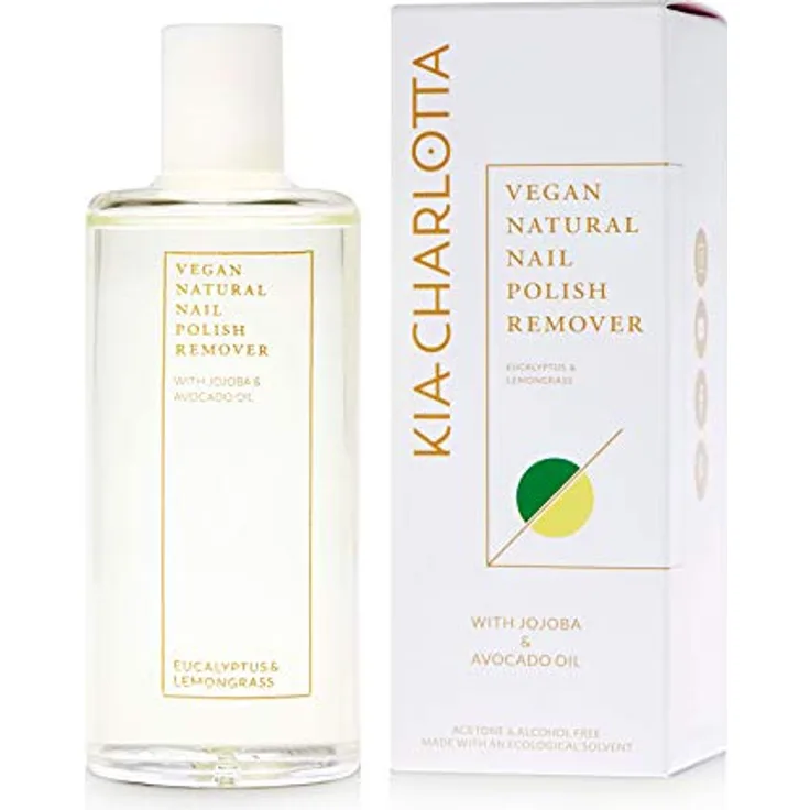 Kia-Charlotta, Natürlicher veganer Nagellackentferner, Ohne Aceton oder Alkohol, Mit ökologischem Lösungsmittel, Entfernt alle Nagellacke, 100% Vegan, Made in Germany, Nail Polish Remover, 100ml